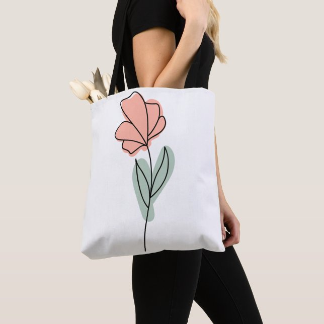 Abstrakte Minimalistische Blume Totbeutel (Von Nahem)