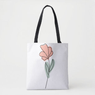 Abstrakte Minimalistische Blume Totbeutel
