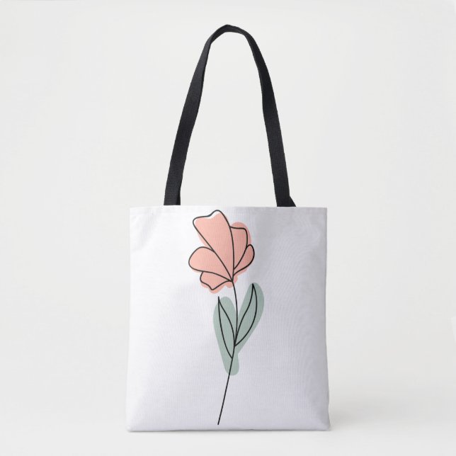 Abstrakte Minimalistische Blume Totbeutel (Vorderseite)