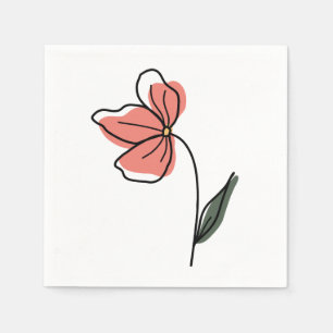 Abstrakte Minimalistische Blume Wiederverwendbares Serviette