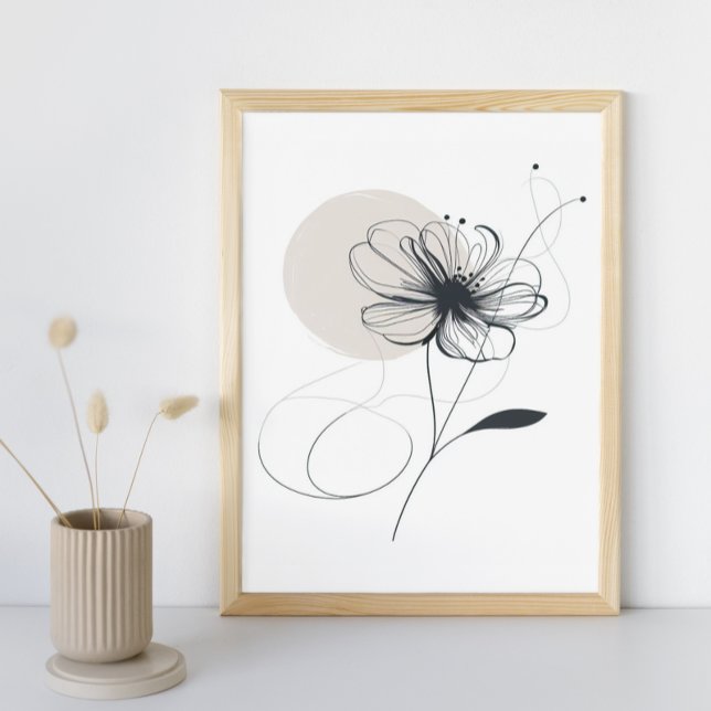 Abstrakte Minimalistische Farbtöne Blume Art Poster (Von Creator hochgeladen)
