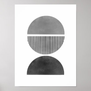 Abstrakte Minimalistische Kunst - Semi Circles 1 Poster