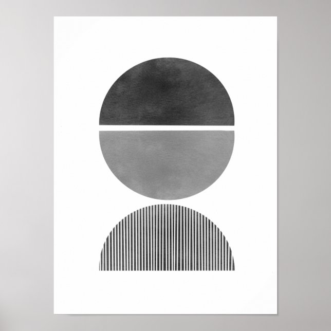 Abstrakte Minimalistische Kunst - Semi Circles 2 Poster (Vorne)