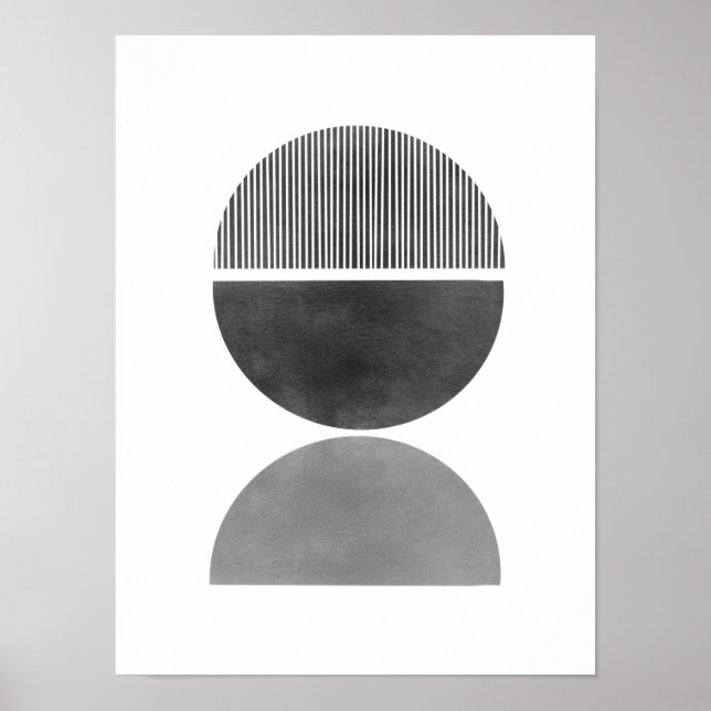 Abstrakte Minimalistische Kunst - Semi Circles 3 Poster (Vorne)