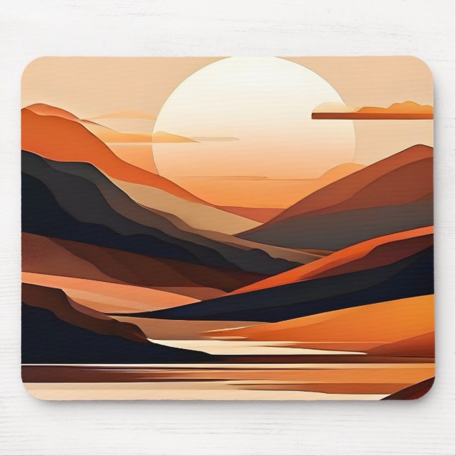 Abstrakte minimalistische Landschaft Mousepad (Vorne)