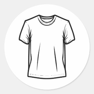 Abstrakte Minimalistische T-Shirt-Silhouette Runder Aufkleber