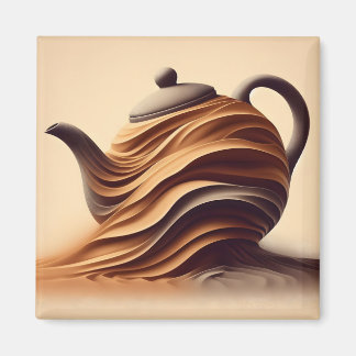 Abstrakte minimalistische Zen-Teekanne Magnet