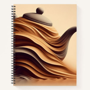 Abstrakte minimalistische Zen-Teekanne Notizbuch