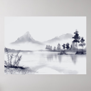 Abstrakte Minimallandschaft Poster