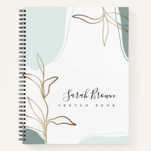 Abstrakte Minze und Moss Green Sketchbook Notizbuch