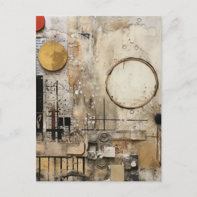 Abstrakte Mischmedienkollektion Postkarte (Vorderseite)