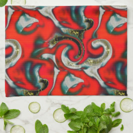 Abstrakte Mischung von rotem Farbverlauf über sand Geschirrtuch