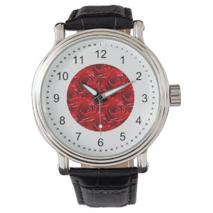Abstrakte Mitte der Rosen-Tapete Armbanduhr