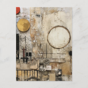 Abstrakte Mixed-Media-Collage Postkarte