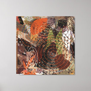 Abstrakte Mixed Media Earthy Autumnal Colors Leinwanddruck
