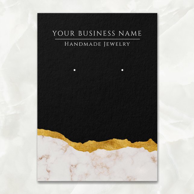 Abstrakte Modern Marble Gold Earring Display Cards (Von Creator hochgeladen)