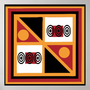 Abstrakte moderne afrikanische geometrische Kunst Poster