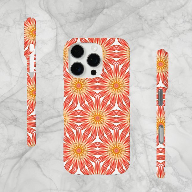 Abstrakte, moderne Blume, Case Mate iPhone Hülle (Abstract Orange and Yellow Flower Pattern, Case-Mate iPhone Case.)