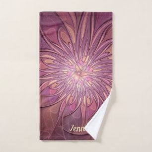Abstrakte moderne Blumen-Fraktal-Beeren-Farben Nam Handtuch