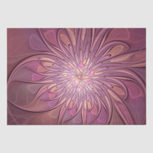 Abstrakte moderne Blumen-Fraktal-Kunst Beerentöne Seidenpapier