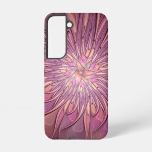 Abstrakte moderne Blumen-Fraktal-Kunst Beerfarben Samsung Galaxy Hülle