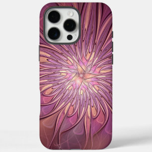 Abstrakte moderne Blumen-Fraktal-Kunst in Beerentö iPhone 16 Pro Max Hülle