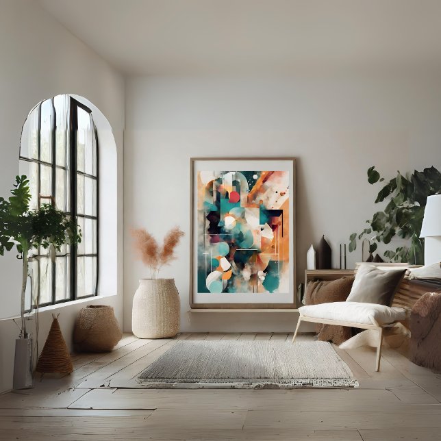 Abstrakte moderne bunte Formen Poster (Abstract Modern Colorful Shapes Poster)