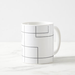 Abstrakte, moderne, einfache und minimale Linienmu Kaffeetasse