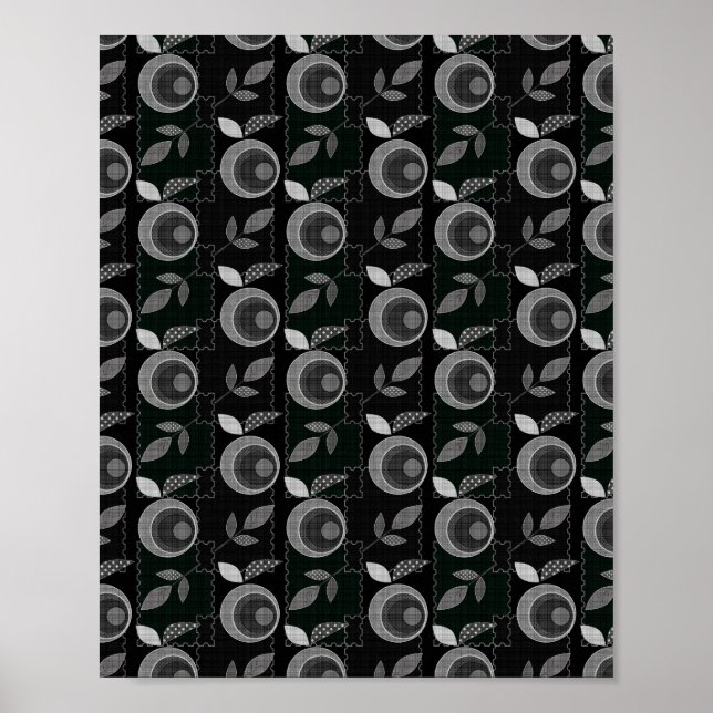 Abstrakte moderne einfarbige Apfelbäume Blätter sc Poster (Vorne)