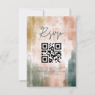 Abstrakte Moderne Fall Boho Hochzeit RSVP Karte