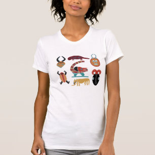 Abstrakte moderne farbenfrohe afrikanische Stammes T-Shirt