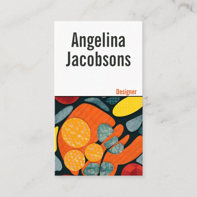 Abstrakte, moderne, farbige Typografie Visitenkarte (Vorderseite)