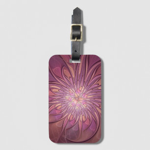 Abstrakte moderne florale fraktale Kunst Beerentön Gepäckanhänger