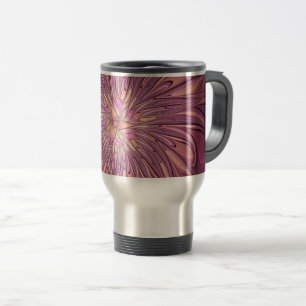 Abstrakte moderne florale fraktale Kunst Beerentön Reisebecher