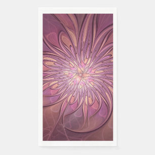 Abstrakte moderne florale fraktale Kunst Beerentön Serviette