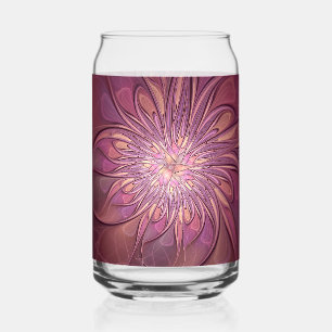 Abstrakte moderne florale fraktale Kunst Beerfarbe Dosenglas