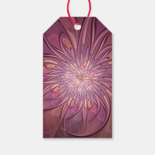 Abstrakte moderne florale fraktale Kunst Beerfarbe Geschenkanhänger