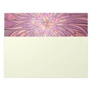 Abstrakte moderne florale fraktale Kunst Beerfarbe Notizblock