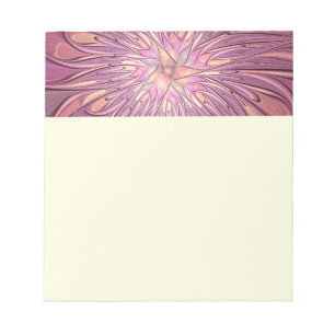 Abstrakte moderne florale fraktale Kunst Beerfarbe Notizblock