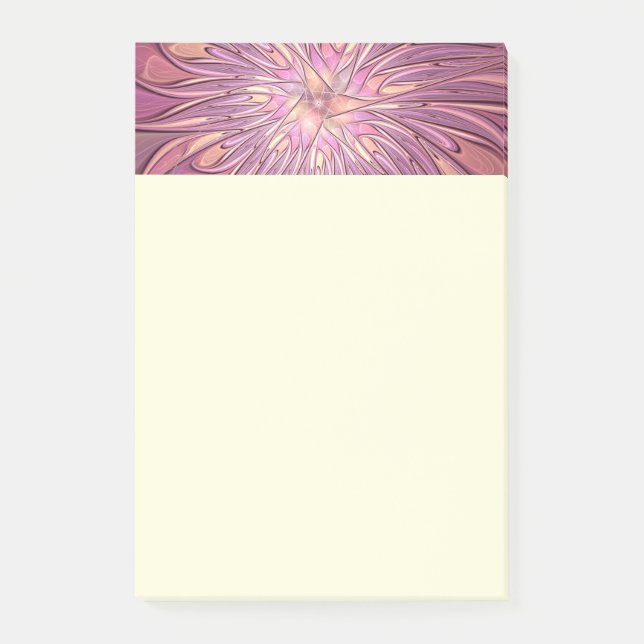 Abstrakte moderne florale fraktale Kunst Beerfarbe Post-it Klebezettel (Vorderseite)