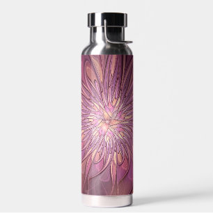 Abstrakte moderne florale fraktale Kunst Beerfarbe Trinkflasche