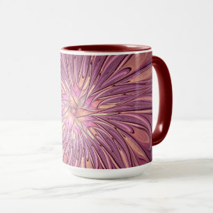 Abstrakte moderne florale fraktale Kunst Beeriefar Tasse