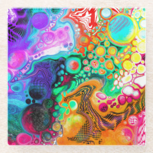 Abstrakte moderne Fluid Art Glasuntersetzer