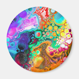 Abstrakte, moderne Fluid Art Magnet