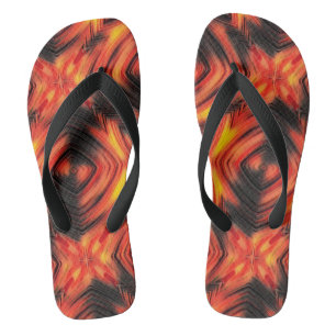 Abstrakte moderne flüssige, flüssige Wellen braun Flip Flops