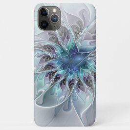 Abstrakte moderne Fraktal-Blume mit Blau geblüht Case-Mate iPhone Hülle