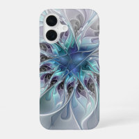 Abstrakte moderne Fraktal-Blume mit Blau geblüht