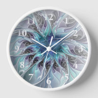 Abstrakte moderne Fraktal-Blume mit Blau geblüht