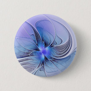 Abstrakte moderne fraktale Kunst Lavendelblau Button