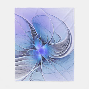 Abstrakte moderne fraktale Kunst Lavendelblau Fleecedecke